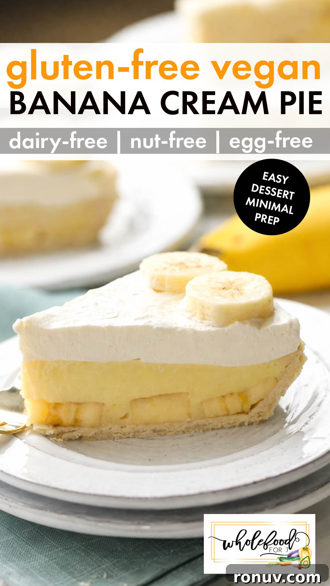 Gluten-Free Vegan Banana Cream Pie with Stovetop Filling 2 This easy banana cream pie is gluten-free, dairy-free, egg-free, and vegan with a nut-free option! Made from scratch with a creamy, rich filling and fresh bananas, it’s the perfect healthier twist on a classic dessert. This simple homemade cream pie is perfect for Easter, a summer dessert, or for any party or potluck.