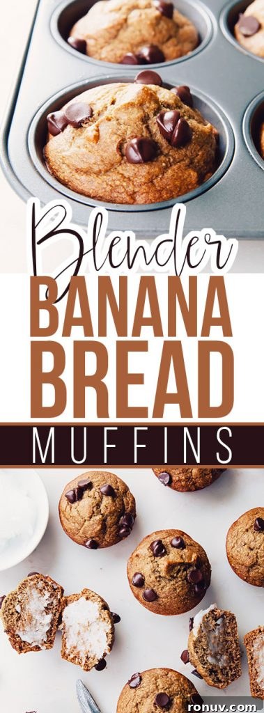 Banana Bread Muffins Made in a Blender 9 Blender Banana Bread Muffins
