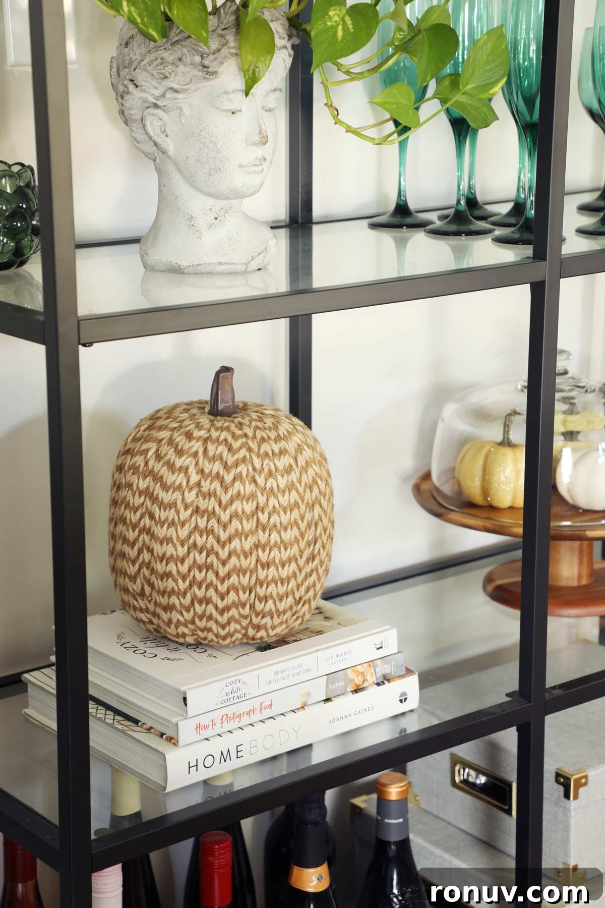 Teal Fall Decor Ideas to Refresh Your Autumn Home 5 Fall Decor Shelves
