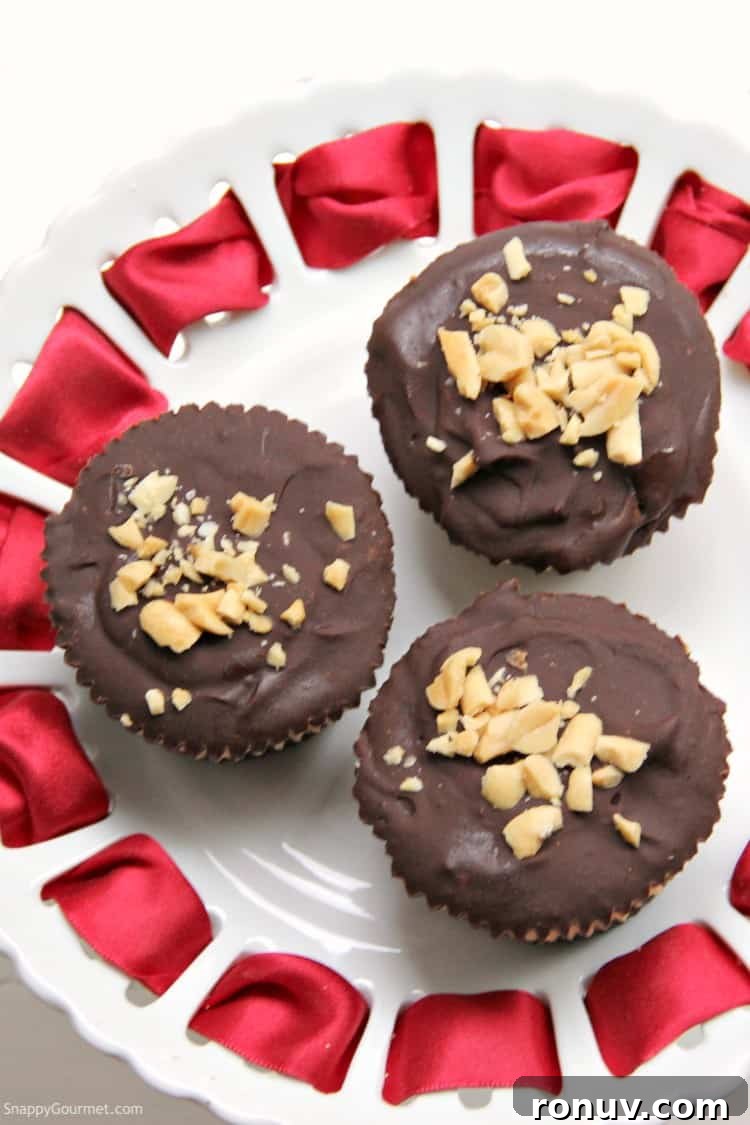 Mini Buckeye Cheesecake Bites Recipe 7 buckeye cheesecakes from top