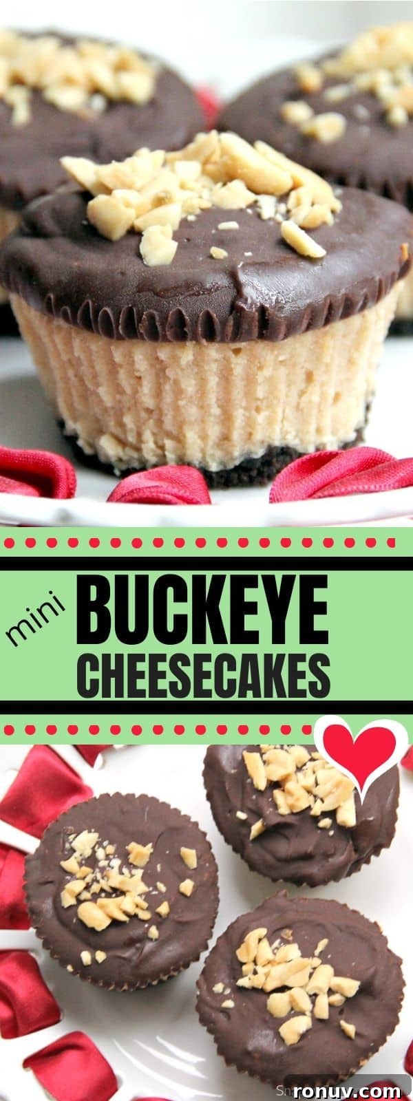 Mini Buckeye Cheesecake Bites Recipe 8 buckeye cheesecake collage