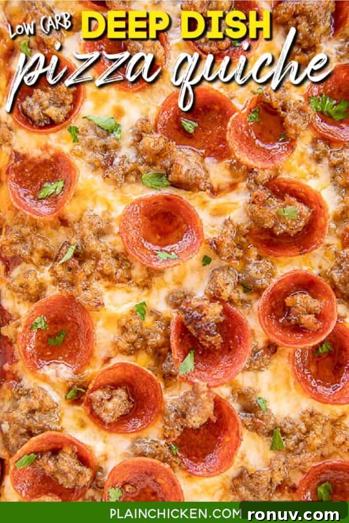 Keto Deep Dish Pizza Quiche Recipe 4 baking dish of pizza quiche