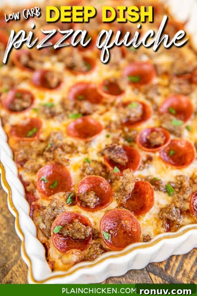 Keto Deep Dish Pizza Quiche Recipe 5 baking dish of pizza quiche