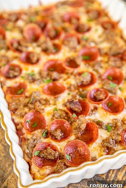 Low Carb Deep Dish Pizza Quiche pizza quiche in baking dish