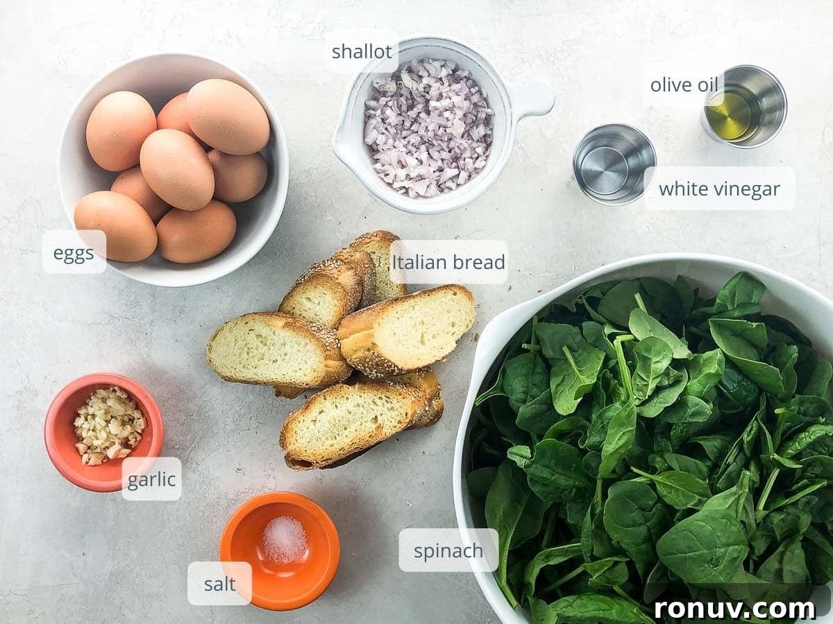 Carluccio's London-Style Eggs Florentine Recipe 3 ingredients in bowls