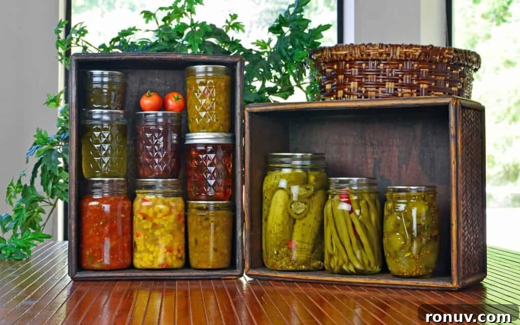 Water Bath Canning with Confidence 2 Canned Foods in boxes with a basket on top