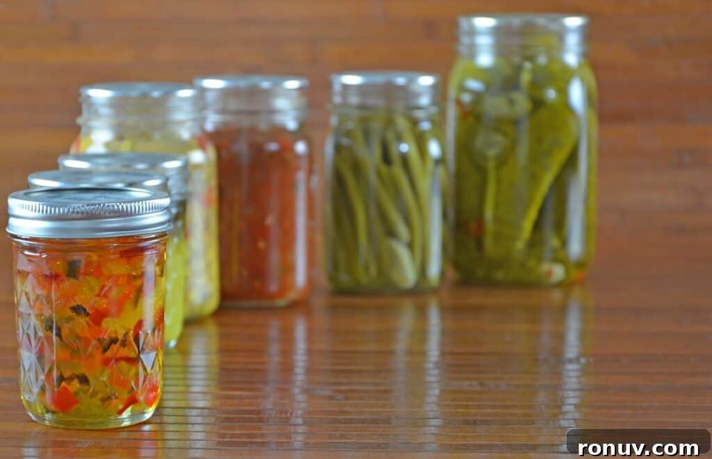 Water Bath Canning with Confidence 4 Canned food in jars lined up on a table