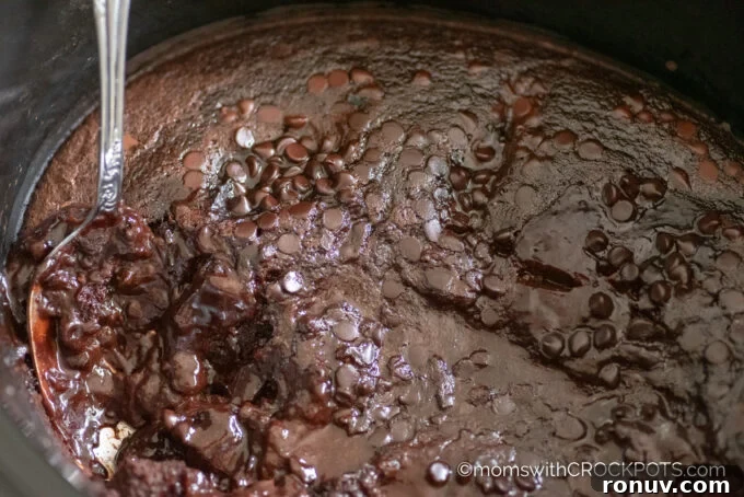 Slow Cooker Chocolate Lava Cake Recipe 3 Crockpot Chocolate Lava Cake in the slowcooker