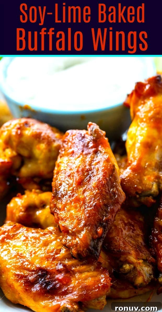 Baked Buffalo Wings with Soy Lime Glaze 6 Baked Chicken Wings marinated in soy and lime