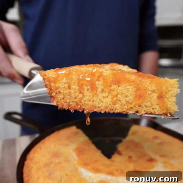 Easy Homemade Cornbread slice.