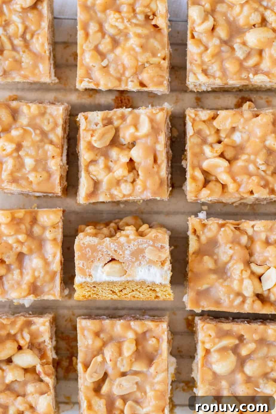 Homemade Salted Peanut Bars Recipe 6 salted peanut bars cut into squares