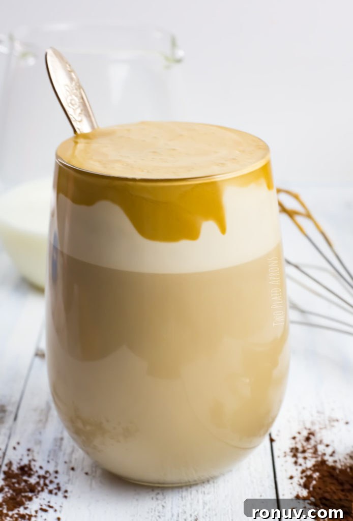 Dalgona Coffee Recipe: Whipped Coffee at Home 10 Dalgona coffee after some mixing.