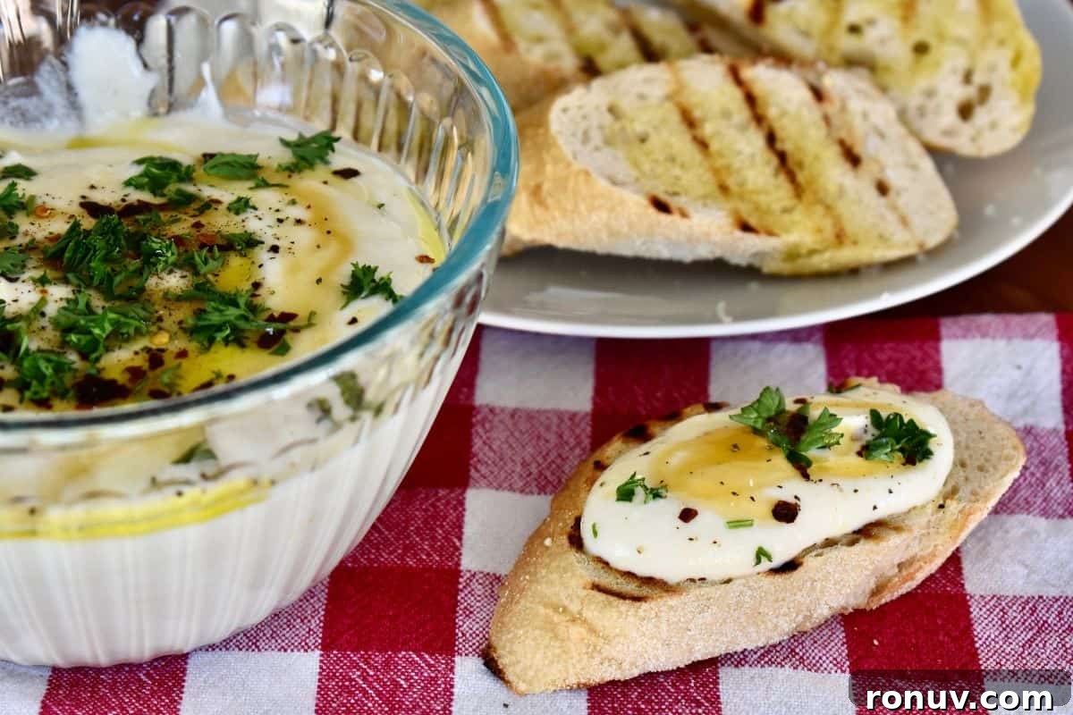 Make-Ahead Baby Shower Recipes and Party Food Ideas 15 Whipped ricotta dip on grilled baguette.