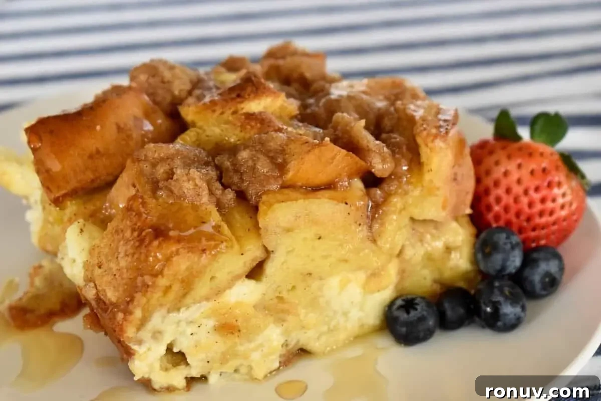 Make-Ahead Baby Shower Recipes and Party Food Ideas 3 Baked French Toast with Cream Cheese Casserole.