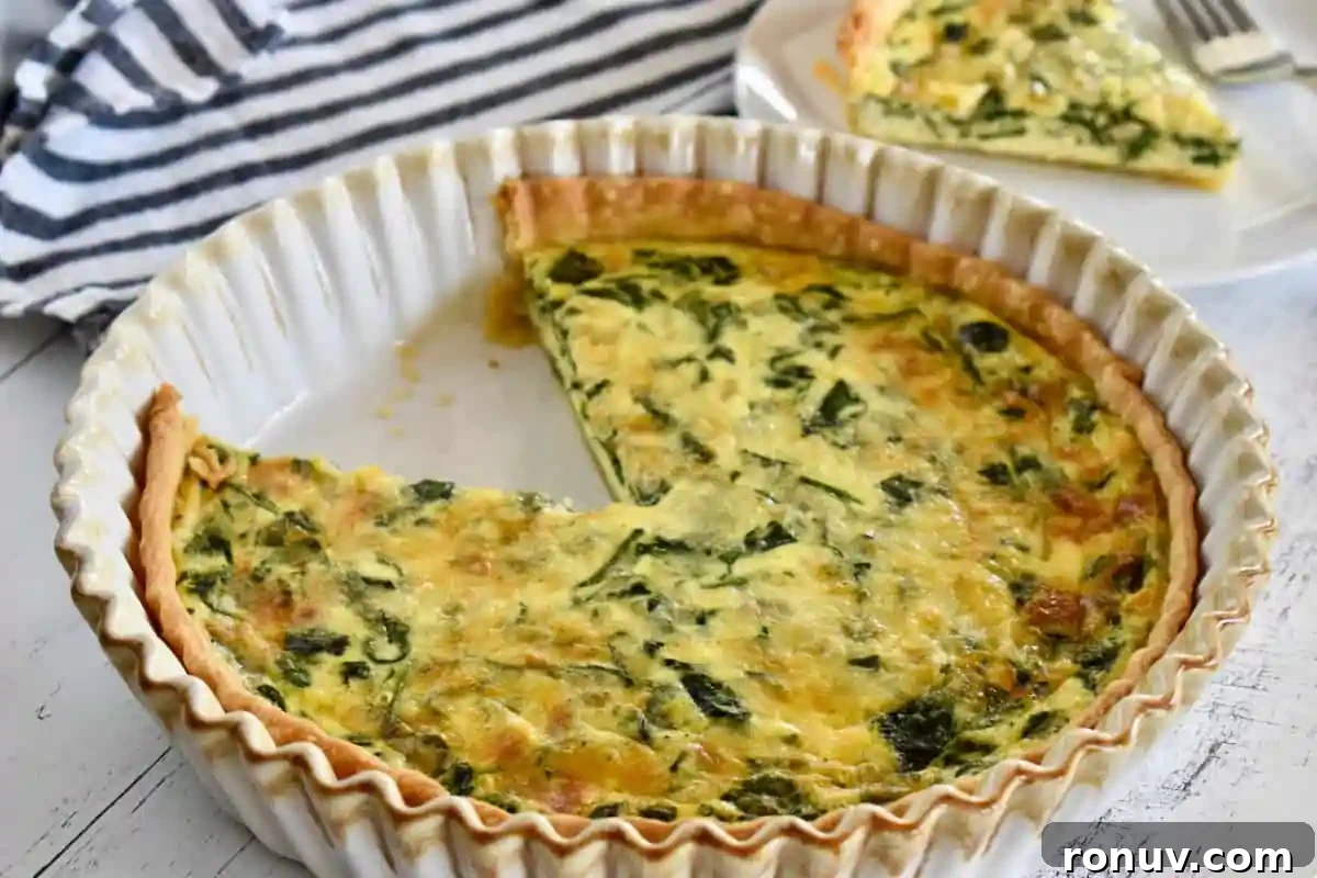 Make-Ahead Baby Shower Recipes and Party Food Ideas 4 Spinach Gruyere Quiche with store bought pie crust.