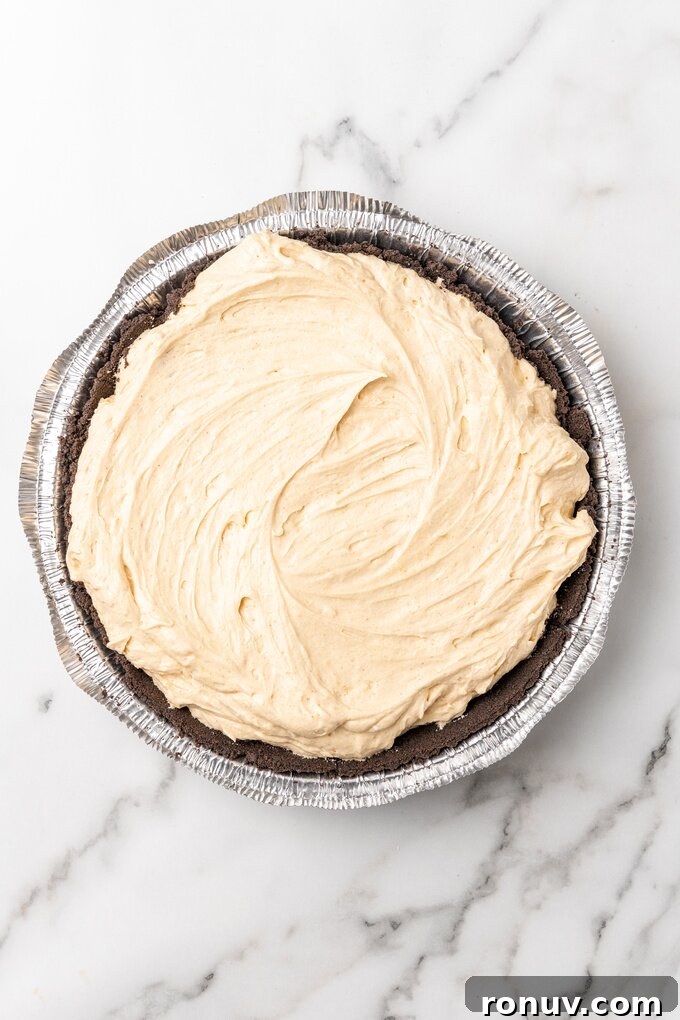 No Bake Chocolate Peanut Butter Pie Recipe 3 Slice of no bake chocolate peanut butter pie