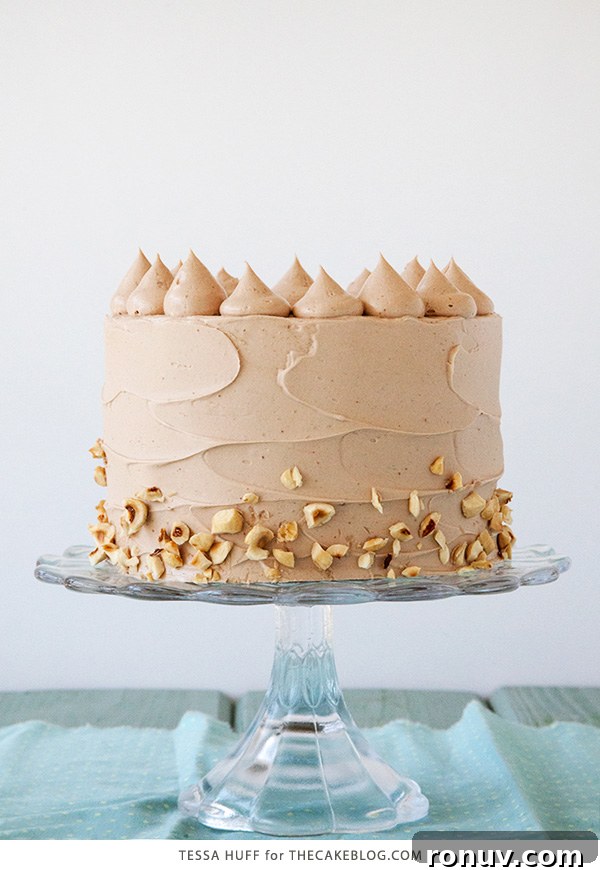 Banana Chocolate Hazelnut Cake Recipe 4 Banana Chocolate Hazelnut Cake | Recipe by Tessa Huff for TheCakeBlog.com