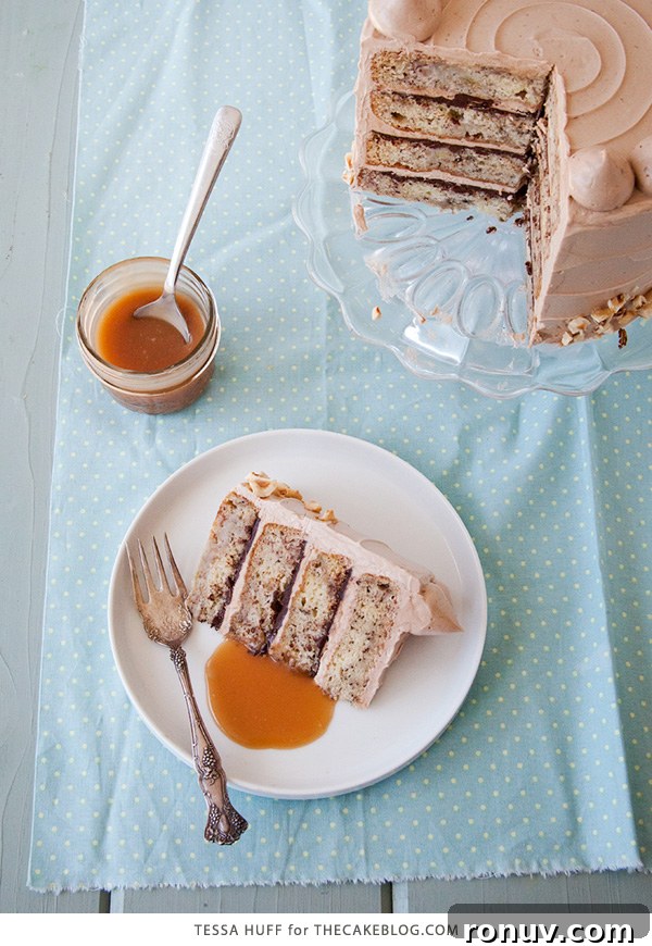 Banana Chocolate Hazelnut Cake Recipe 5 Banana Chocolate Hazelnut Cake | Recipe by Tessa Huff for TheCakeBlog.com