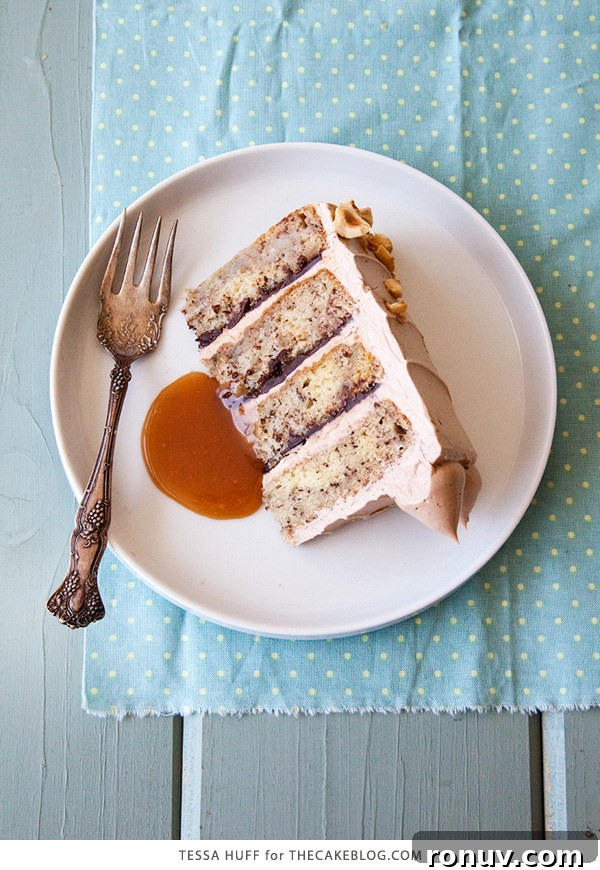 Banana Chocolate Hazelnut Cake Recipe 8 Banana Chocolate Hazelnut Cake | Recipe by Tessa Huff for TheCakeBlog.com