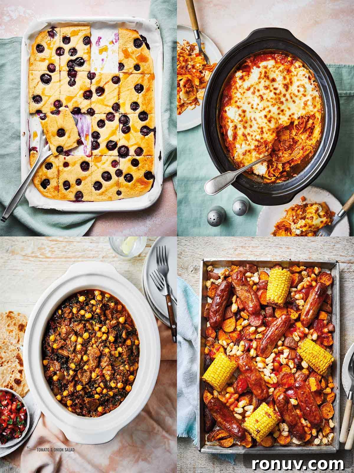 How to Have Calmer Evenings at Home 2 Collage of 4 recipes from the book