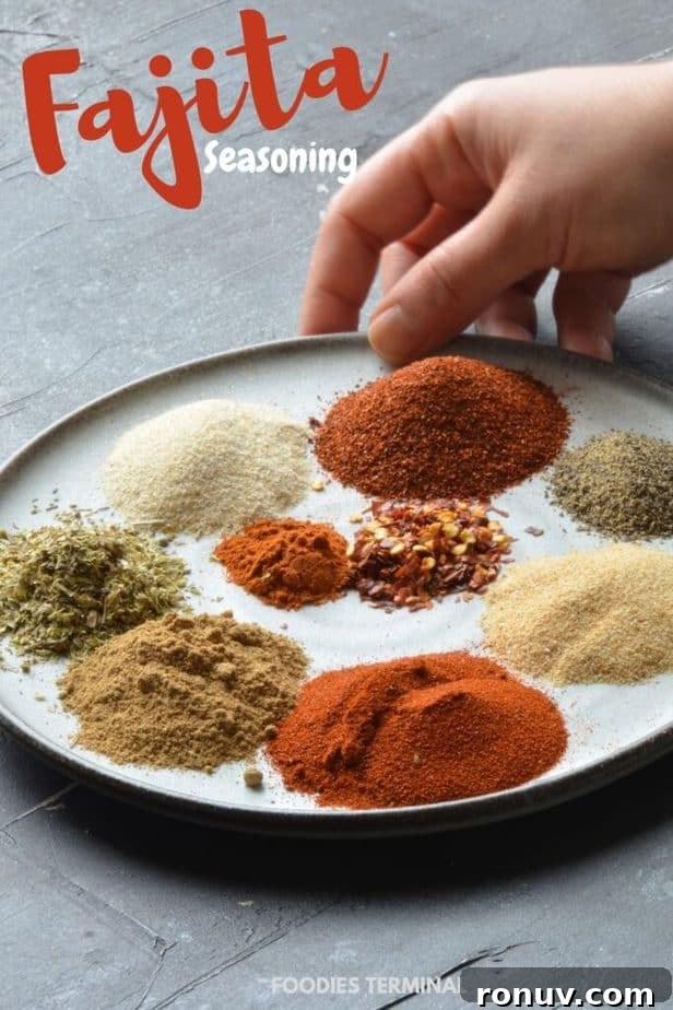 Homemade Salt-Free Fajita Seasoning Recipe 5 best homemade fajita seasoning in a grey plate