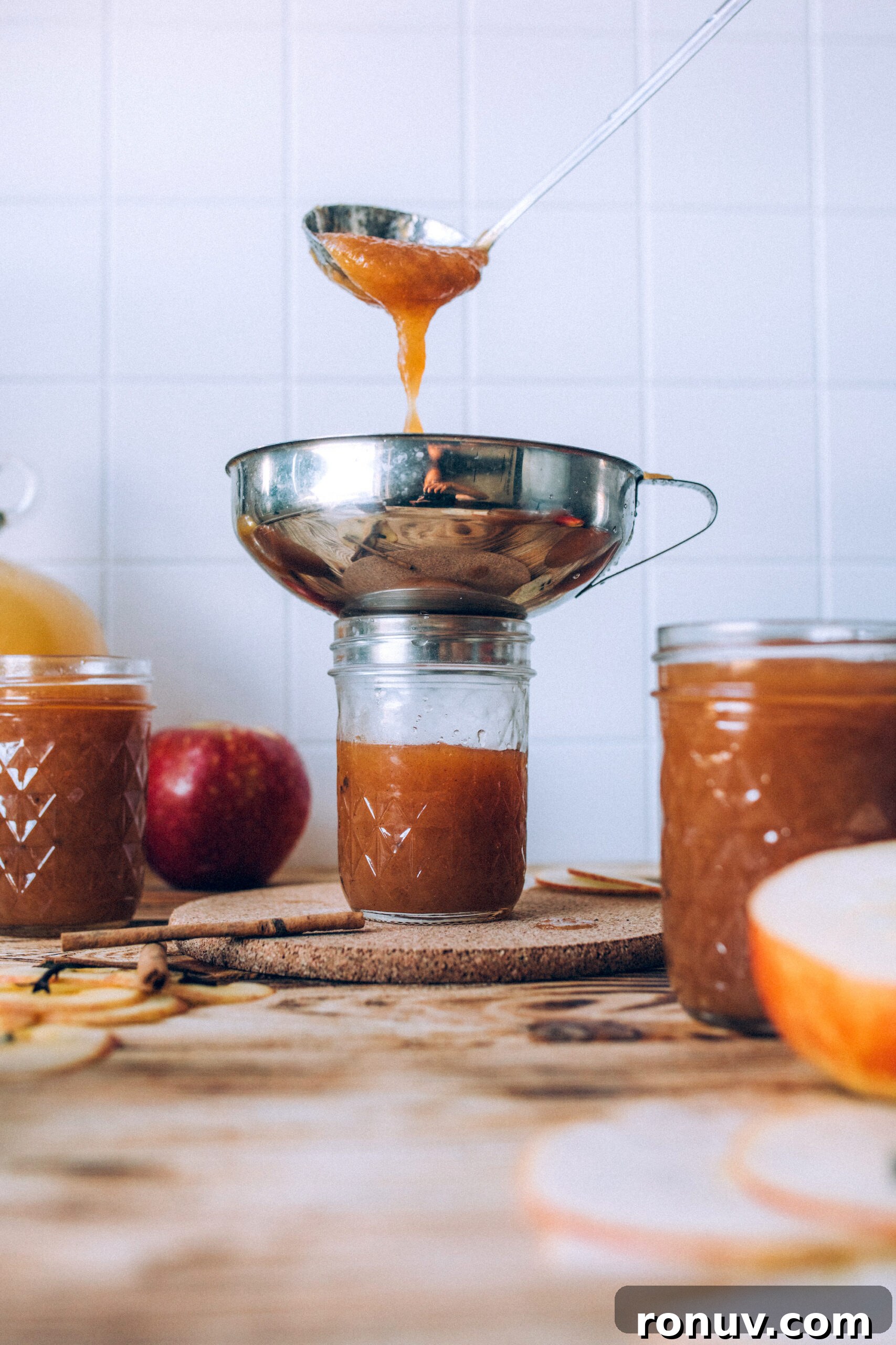 Homemade Apple Butter: Smooth Spiced Spread 8 Filling Jars with Homemade Apple Butter