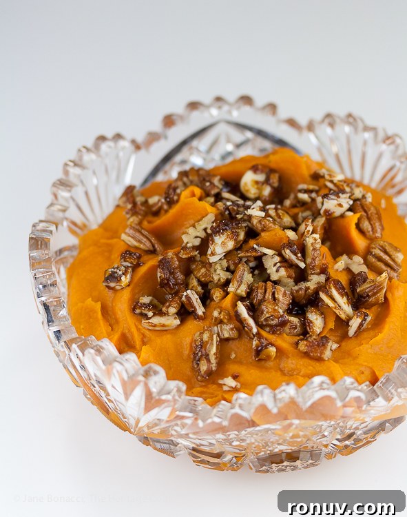 Whipped Sweet Potatoes with Pecan Streusel Topping; Tips and Recipes for a Fun and Delicious Thanksgiving Part 2; Jane Bonacci, The Heritage Cook
