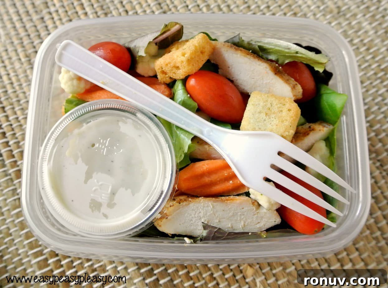 No-Cleanup To-Go Salads for Coolers and Picnics 5 Easy Homemade To Go Salads at EasyPeasyPleasy.com