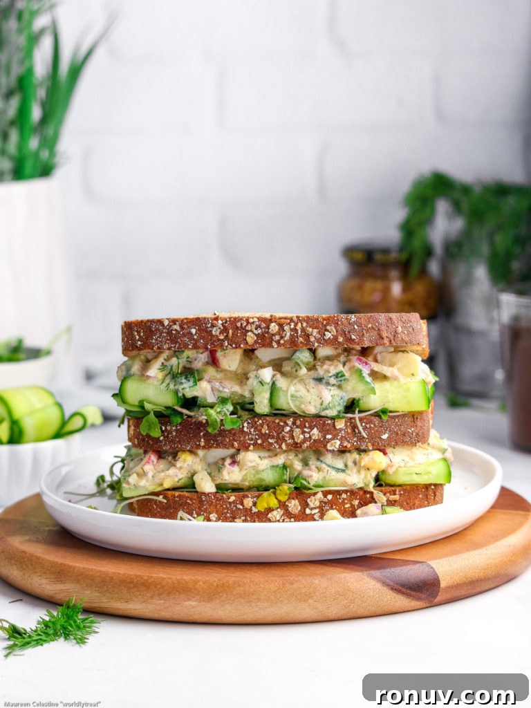 Mayo-Free Tuna Salad Sandwich with Cucumber 2 tuna cucumber salad