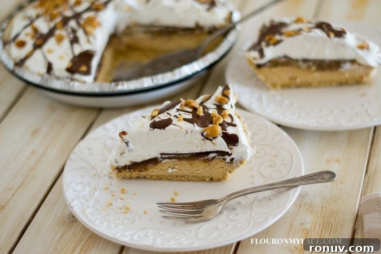 No-Bake Peanut Butter Caramel Cheesecake Pie Recipe 2 No Bake Peanut Butter Cheesecake slice
