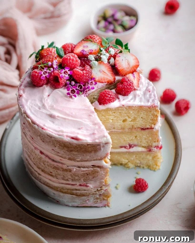 27 Moist Dairy Free Cake Recipes You Will Love 18 vanilla layer cake with raspberry jam