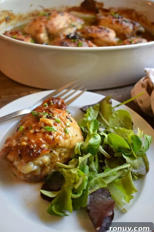 Oven-Baked Honey Mustard Glazed Chicken Recipe 2 Honey Mustard Glazed Chicken on a plate