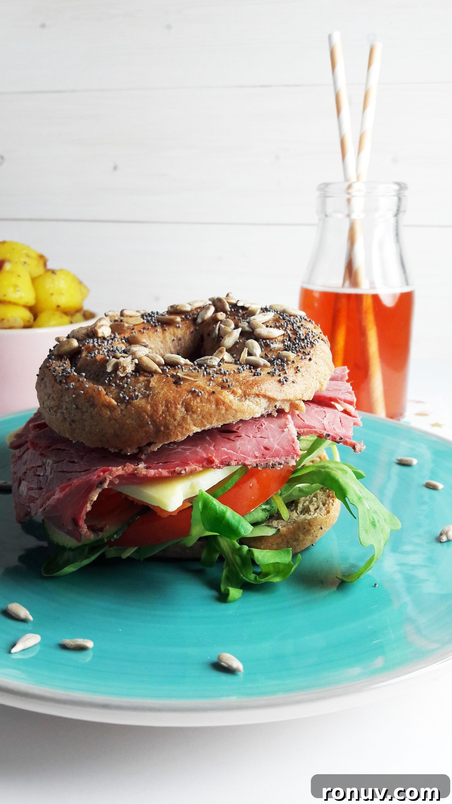 Whole Wheat Bagel Recipe with Poppy and Sunflower Seeds 3 two seed wholewheat bagels