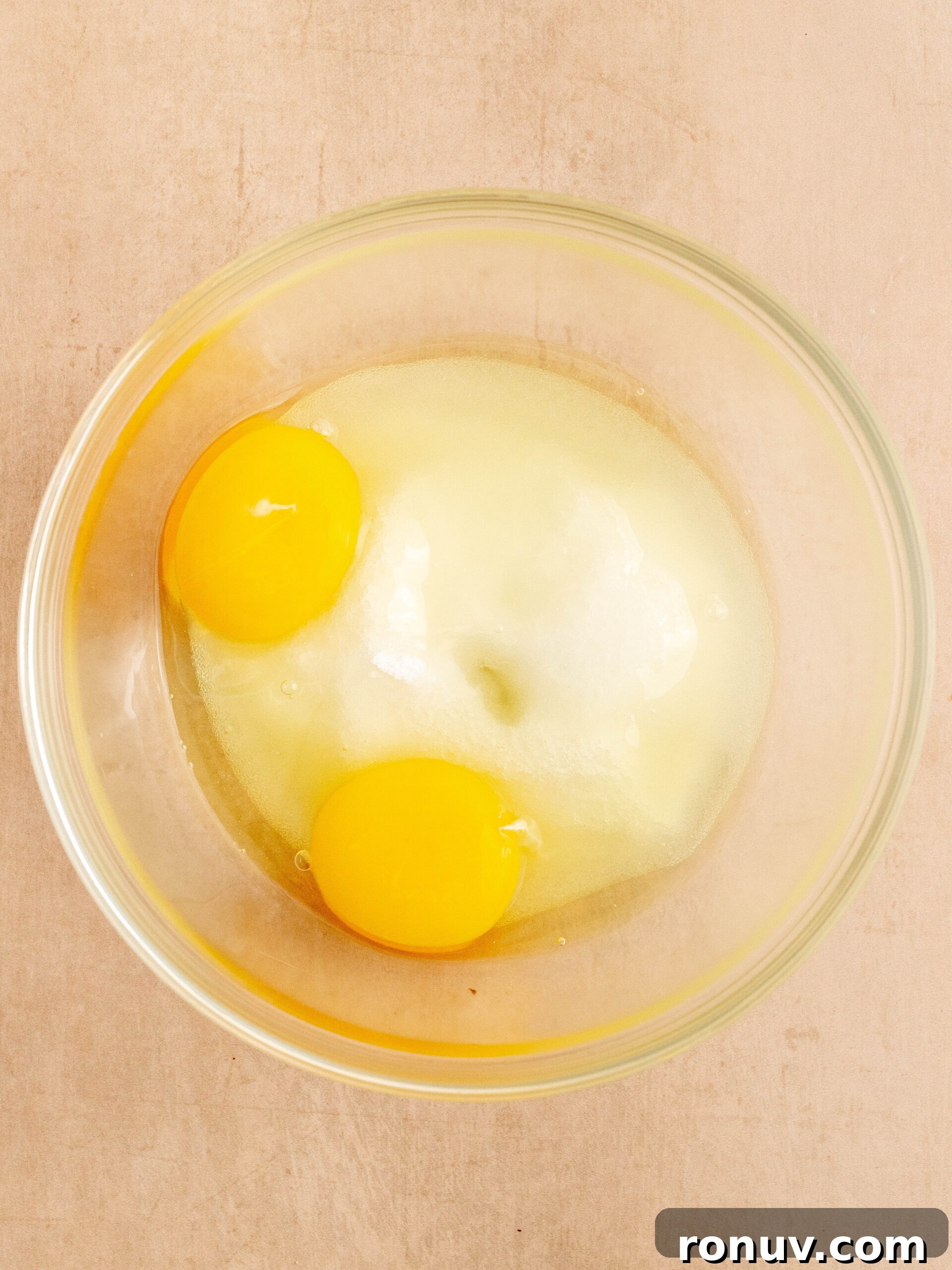 Small-Batch Fudgy Chocolate Brownies 4 Step 1: Add eggs and sugar in a bowl