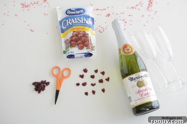 Dancing Cranberry Heart Cookies for Valentine's Day 3 make tiny dried cranberry hearts and watch them dance in Champagne | NoBiggie.net