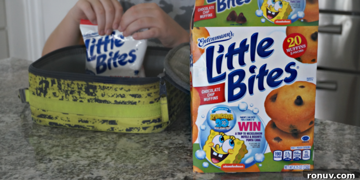 Enter to Win Entenmanns Little Bites Super Spongebash Sweepstakes 2 Entenmann's Little Bites Chocolate Chip muffins make an easy on-the-go snack for kids. #LoveLittleBites Entenmann's Little Bites Super Spongebash Sweepstakes