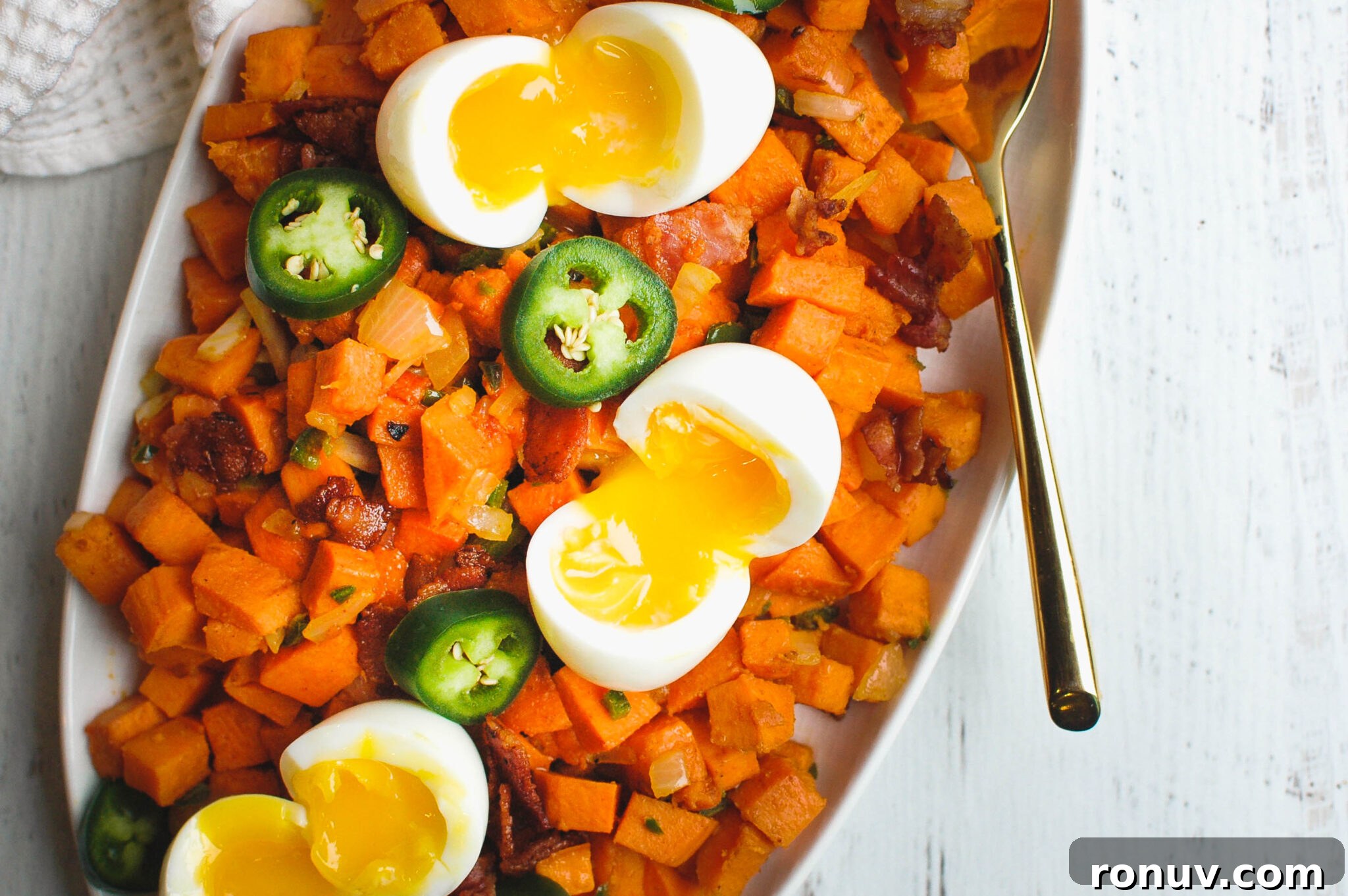 Crispy Sweet Potato Jalapeno and Bacon Breakfast Hash 4 Sweet Potato Jalapeno Bacon Breakfast Potatoes