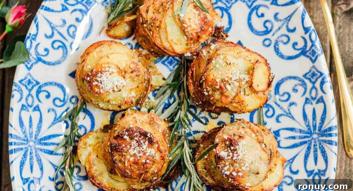 What to Serve with Taco Soup: 20 Toppings and Sides 12 Overhead image of chipotle herbs muffin tin potatoes on blue and white dish.
