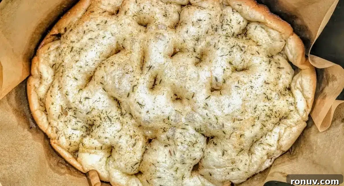 What to Serve with Taco Soup: 20 Toppings and Sides 7 Overhead image of slow cooker herbed focaccia bread.