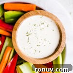 20 Creative Sides to Serve with Soup Beyond Bread 12 Ranch dressing in a bowl with vegetables