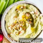 20 Creative Sides to Serve with Soup Beyond Bread 13 Green hummus in a bowl with veggies.