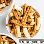 20 Creative Sides to Serve with Soup Beyond Bread 20 Snack mix in white bowls.
