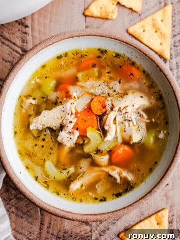 A bowl of chicken soup.