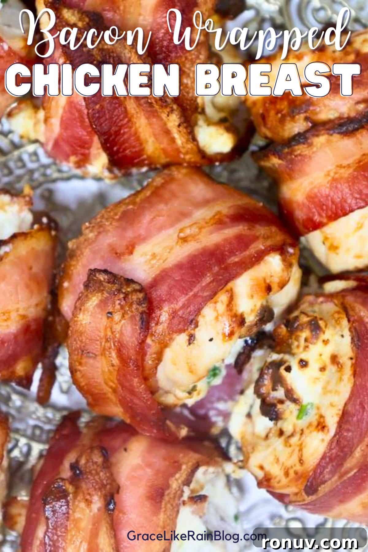Crispy Air Fryer Bacon-Wrapped Stuffed Chicken Breast 2 bacon wrapped stuffed chicken breast