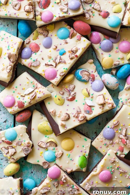 25 Easter Desserts to Impress Your Guests 27 bunny bark broken into pieces