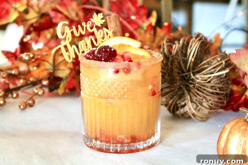 thanksgiving margarita cocktail with tequila