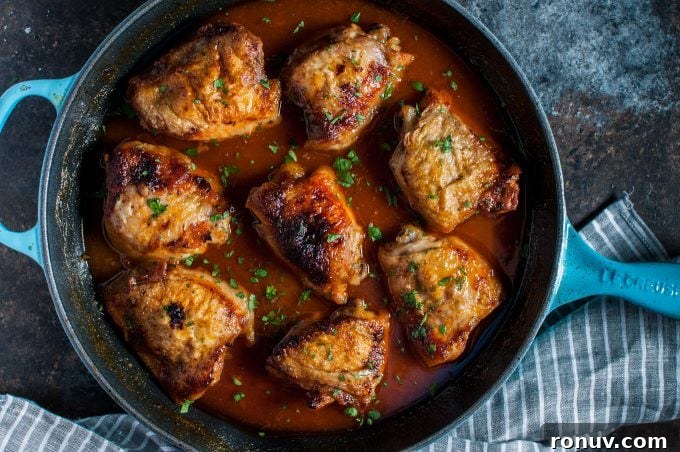 Crispy Braised Chicken with Apricot Glaze 3 skillet with crispy braised apricot chicken