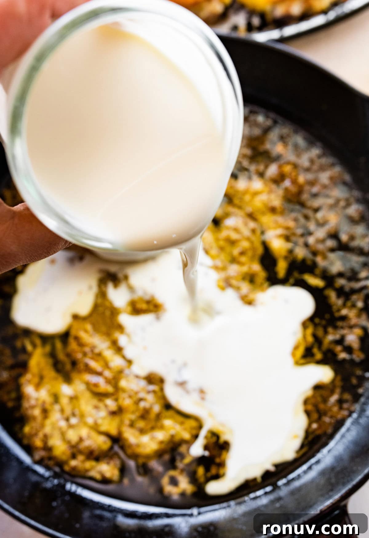 Pan-Seared Chicken Thighs in Creamy Mustard Sauce 10 How to make chicken thighs with creamy mustard sauce recipe- add the cream to the pan with mustard and make sauce.