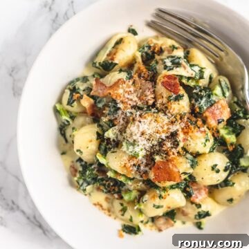 Creamy kale gnocchi