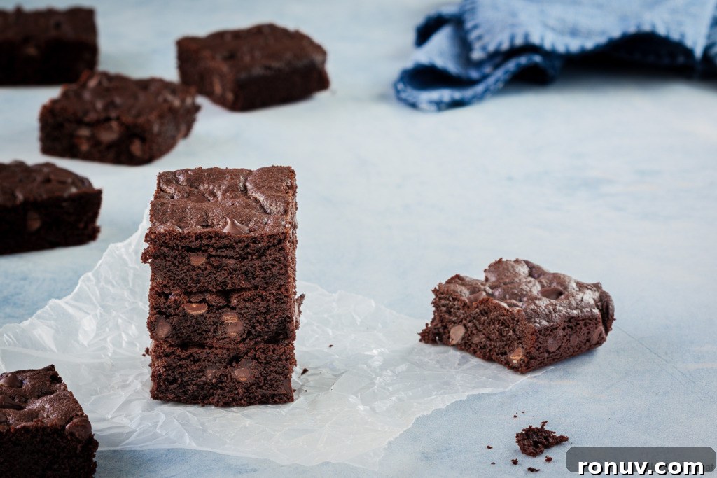 Fudgy Flourless Peanut Butter Brownies 2 flourless peanut butter brownies